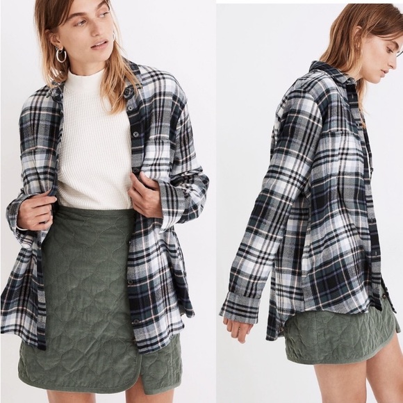 Madewell Tops - Madewell Flannel Sunday Shirt in Cronston Plaid size Small J80